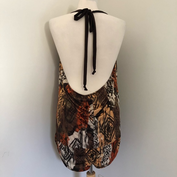 Dots 2X Animal Print Halter Top w/ Triangle NWT - Picture 3 of 8